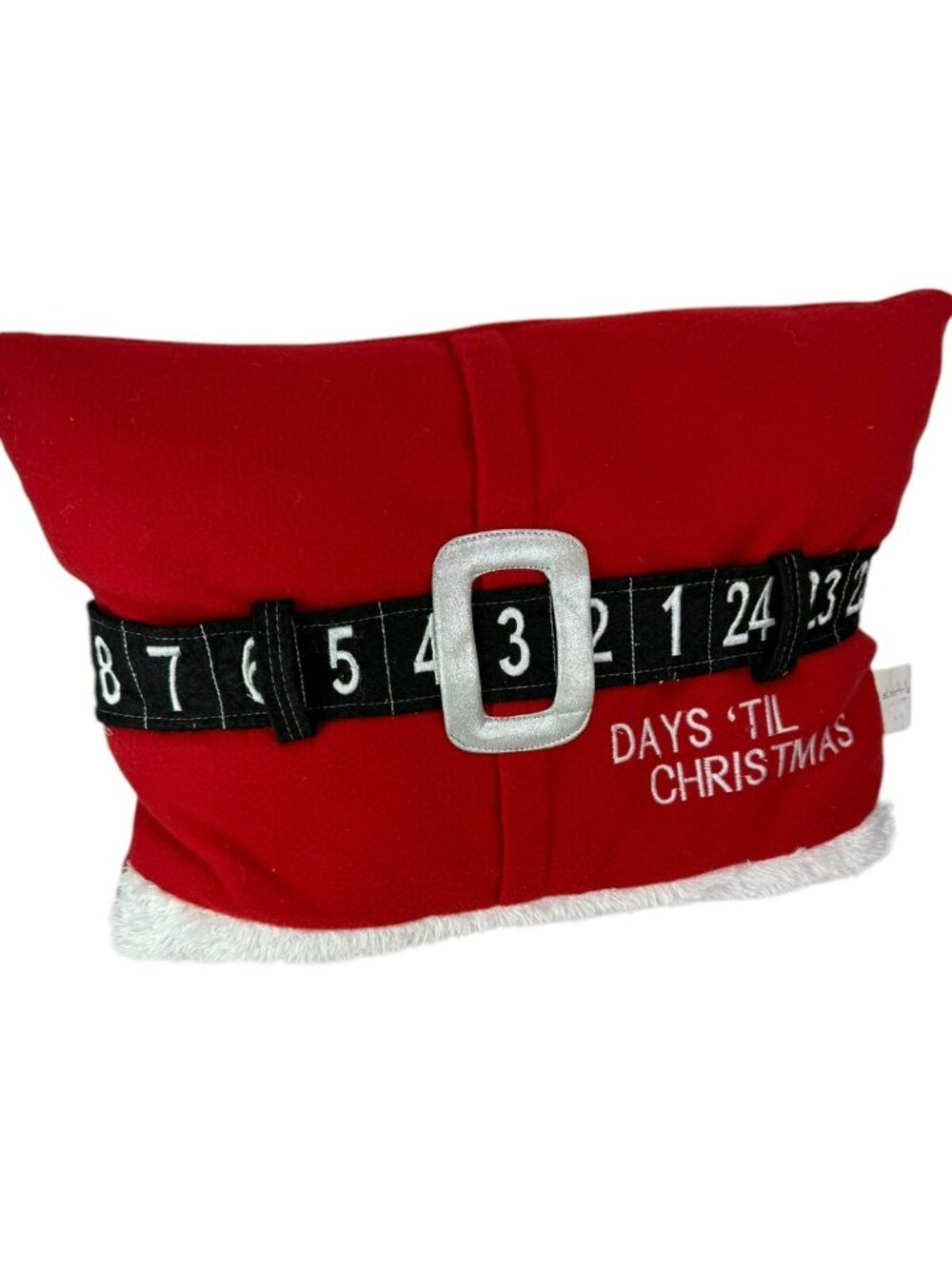 St. Nicholas Square Christmas Countdown Advent Throw Slide Pillow Santa Red READ